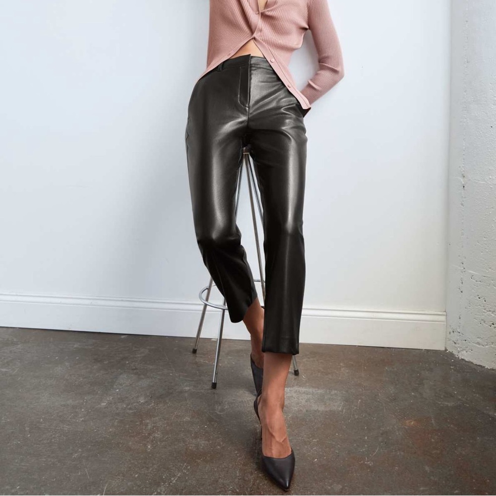 🤍 euc | babaton | faux leather cropped pants